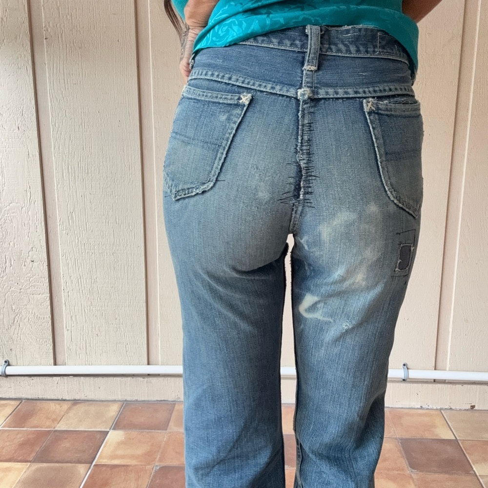 SOLD ON DEPOP Vintage Lee Jeans crotch rivot 1940/50 sanforized Union made